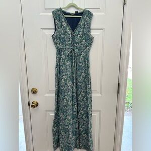 Eddie Bauer Blue, Green and White Maxi Dress